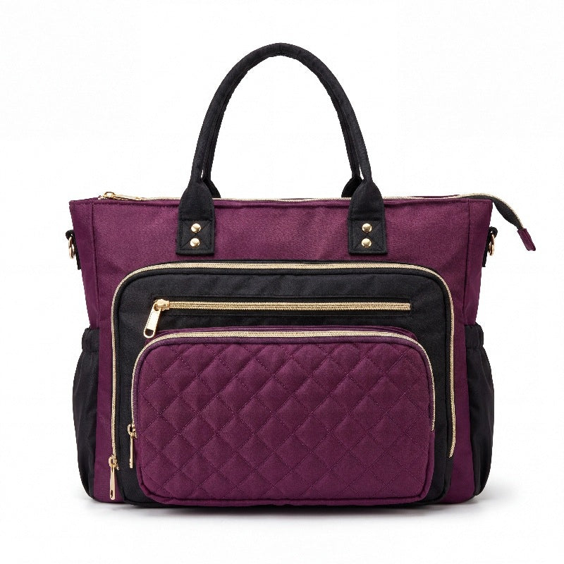 Tote bag with multiple compartments and expandable side pockets LoungeYard — product view 3
