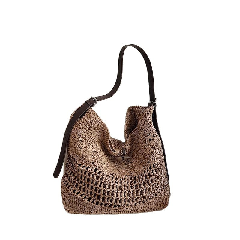 Large Macrame Shopper with Stylish Leather Trim LoungeYard — product view 4