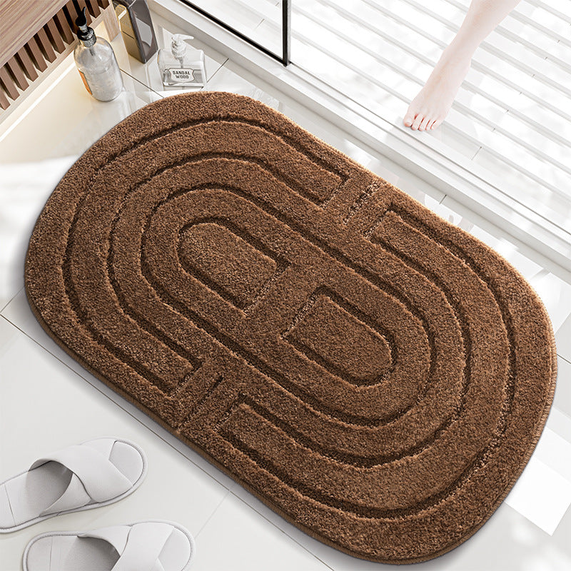 Plush Abstract Bath Mat Bowlift — product view 4