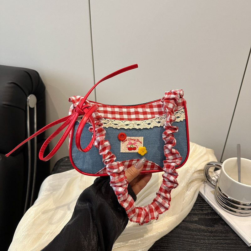 Retro Gingham Mini Crossbody Bag LoungeYard — product view 5