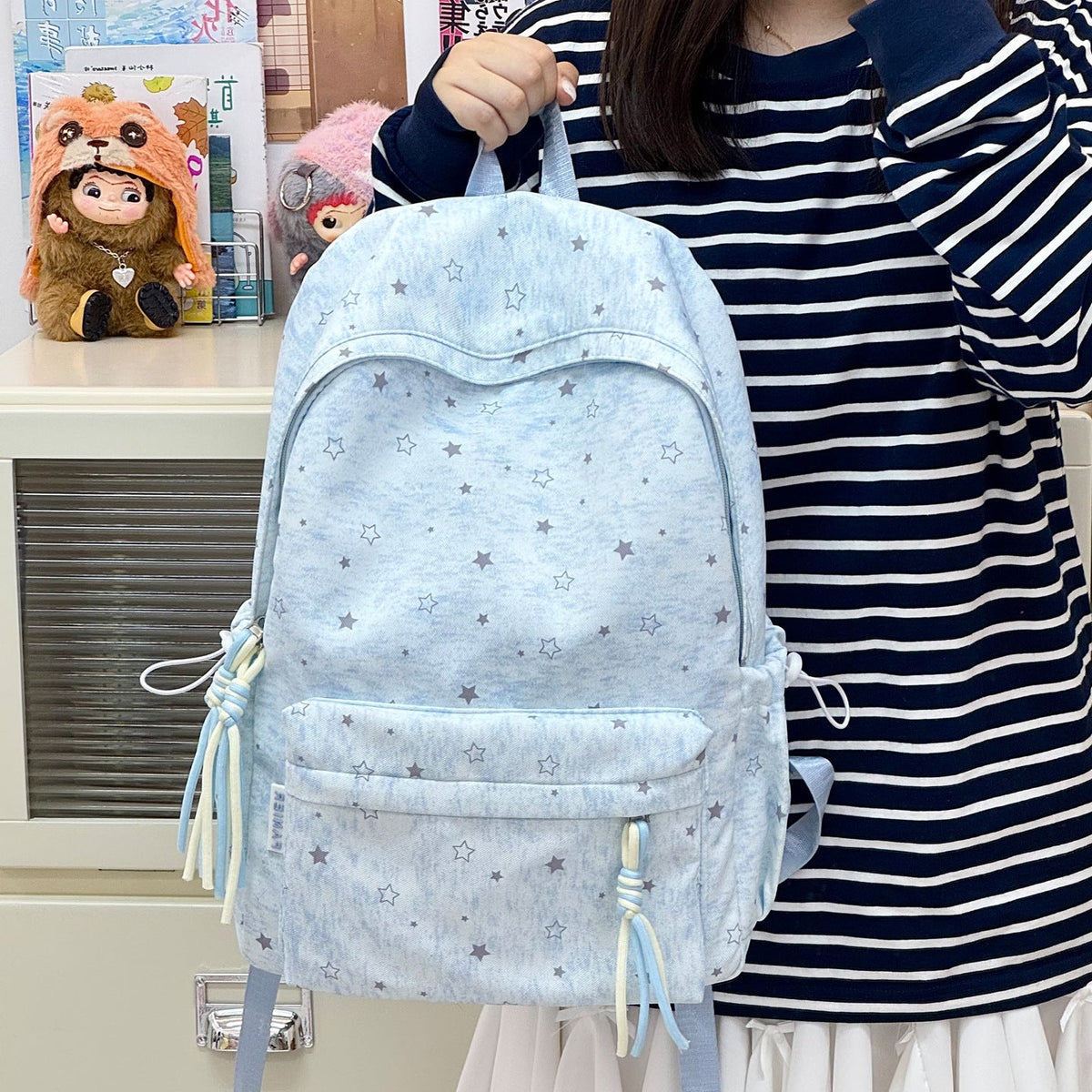 Durable Star-Patterned Casual Backpack LoungeYard — product view 1