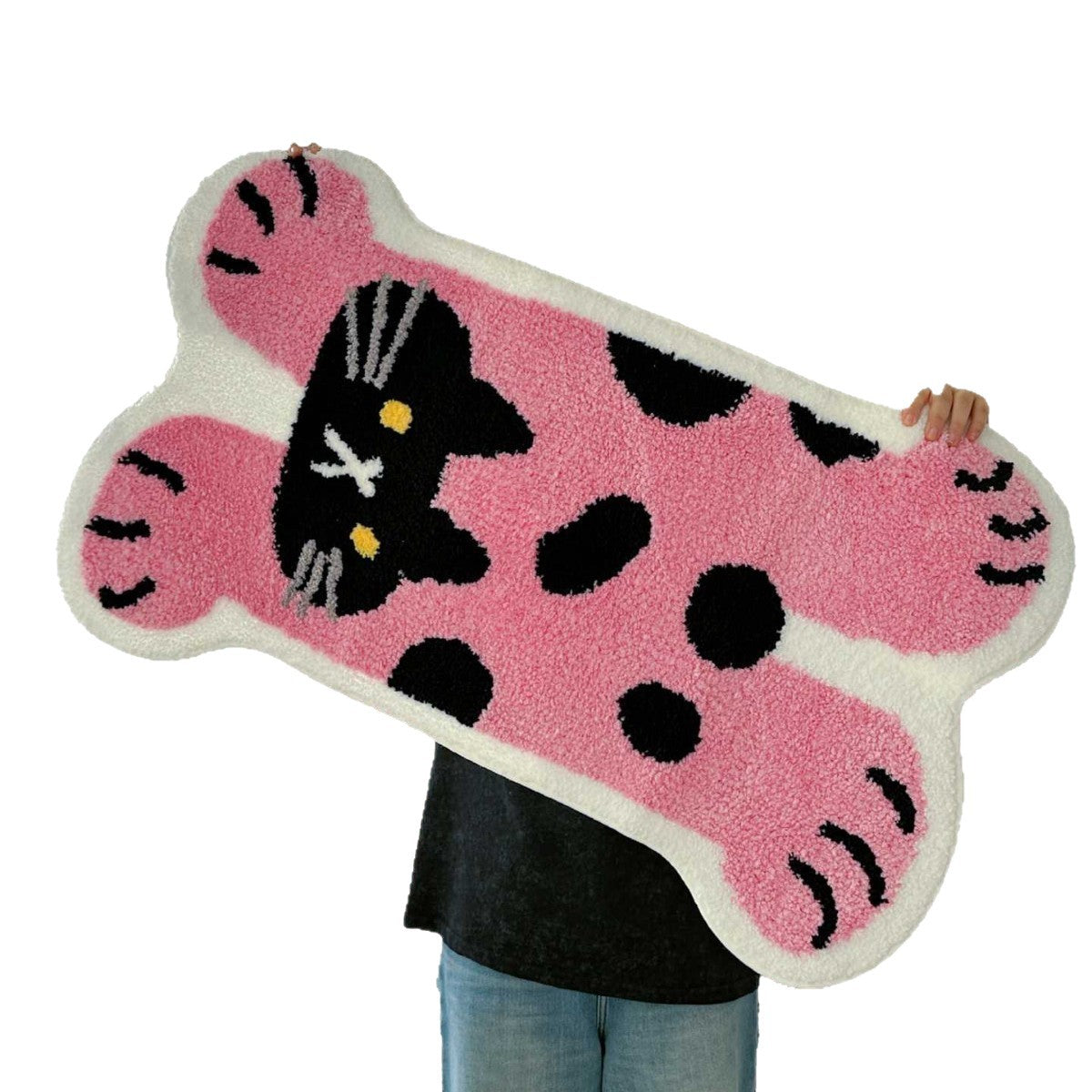 Children's room rug bear shape made of soft chenille with non-slip underside — product view 5