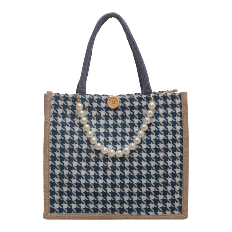 Houndstooth Patterned Tote Bag — product view 5