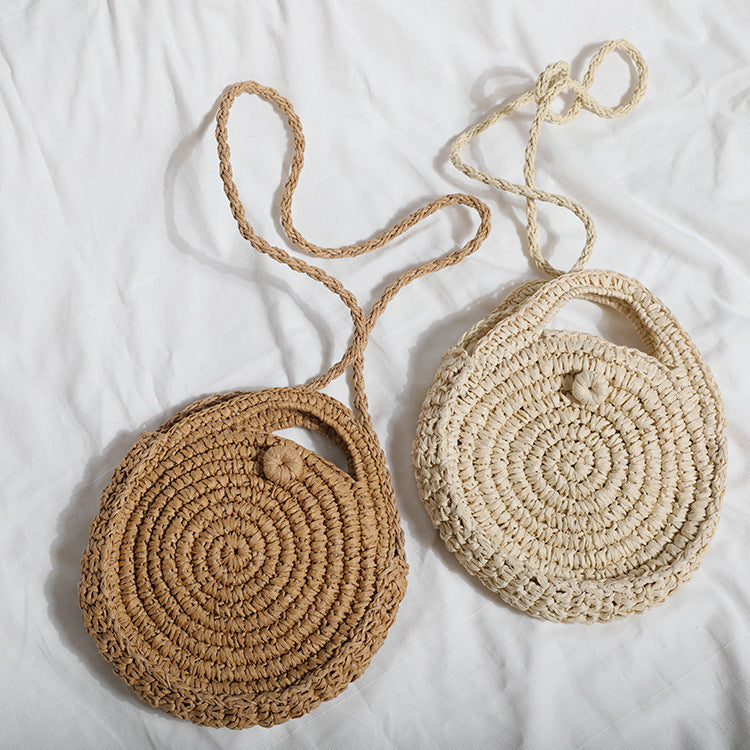 Handcrafted Round Wicker Bag with Elegant Closure LoungeYard — product view 3