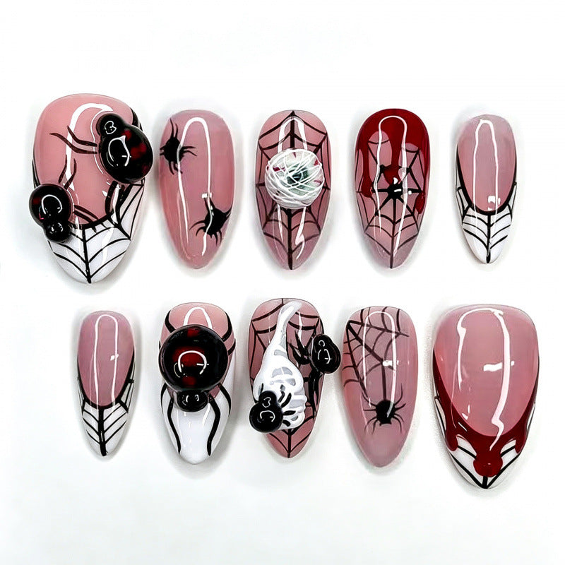 Gothic Spider-Themed Press-On Nail Art Set — product view 1