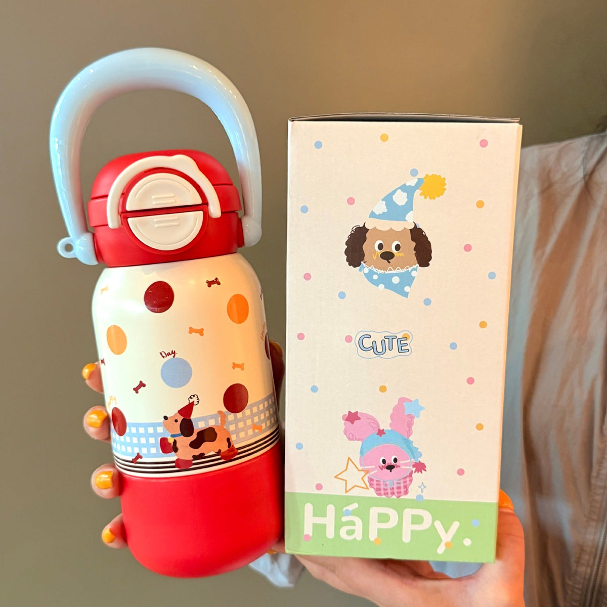 Women's water bottle with interactive animal design LoungeYard — product view 3