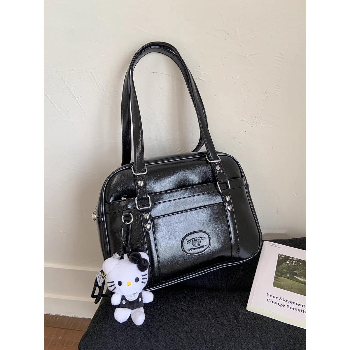 Premium Leather Handheld Satchel LoungeYard — product view 2