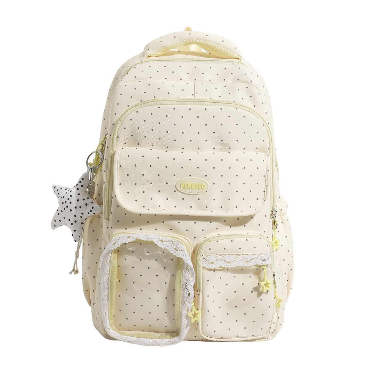 Cute Decorative Polka Dot School Backpack LoungeYard — product view 5