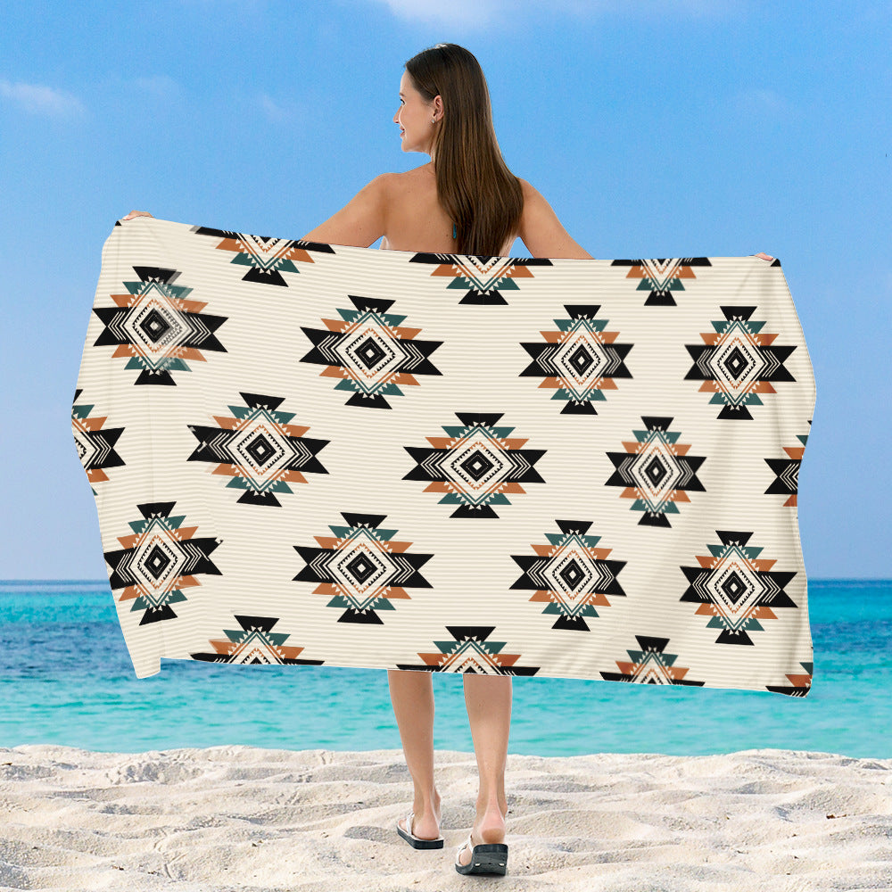 Beach towel with exclusive geometric pattern LoungeYard — product view 2