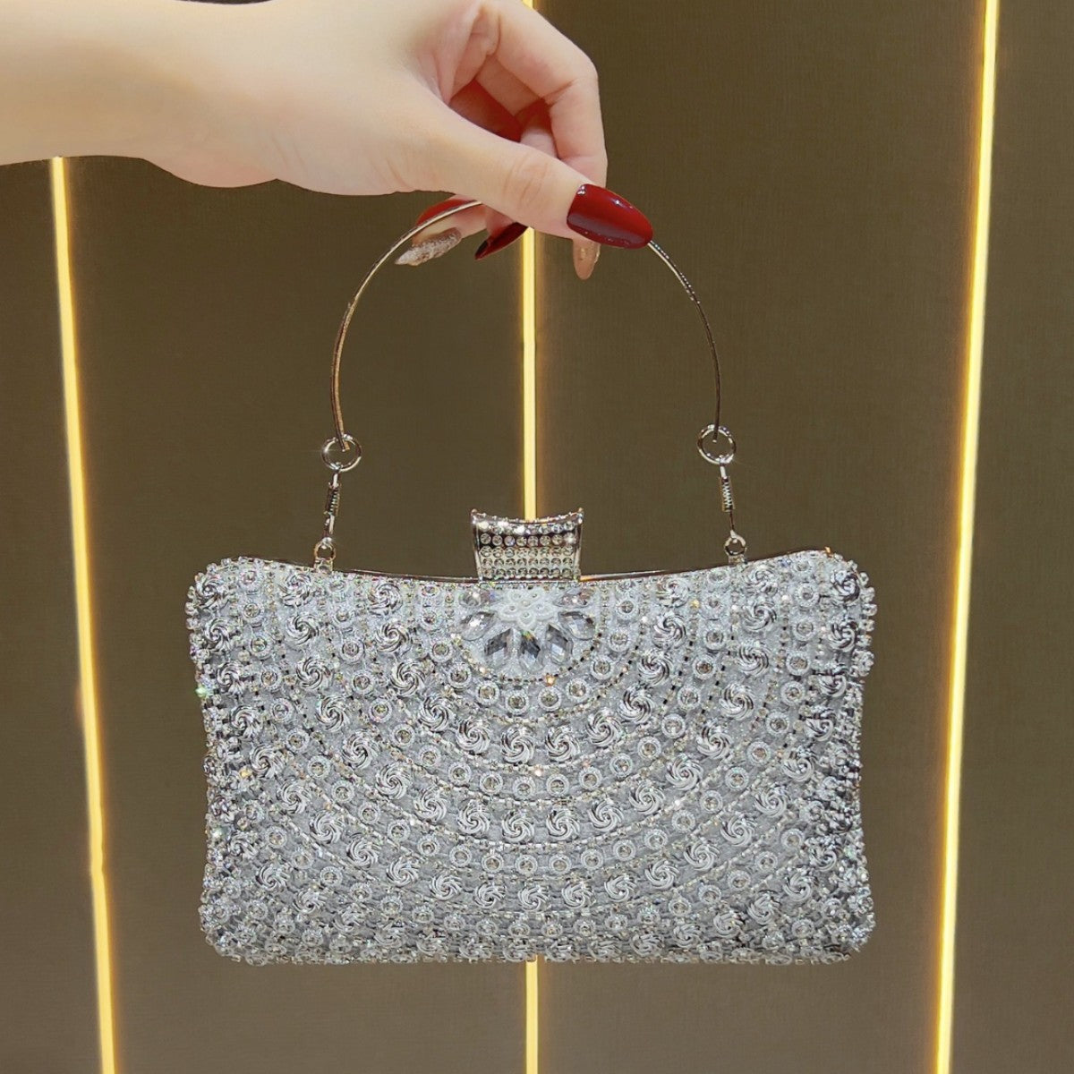 Rhinestone-Embellished Evening Clutch — product view 2