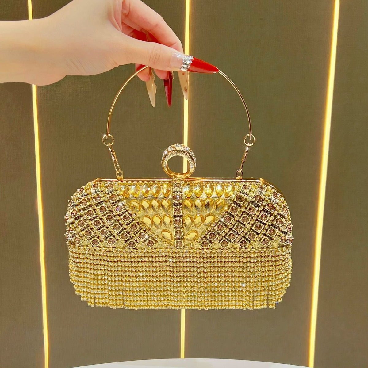 Crystal Fringe Evening Handbag — product view 6