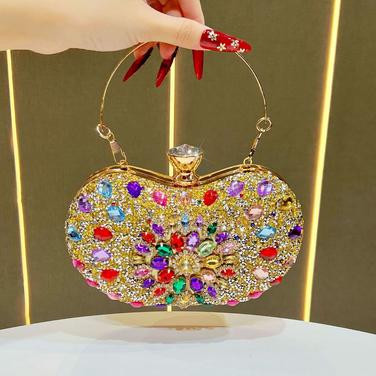 Ornate Crystal-Embellished Evening Clutch — product view 7