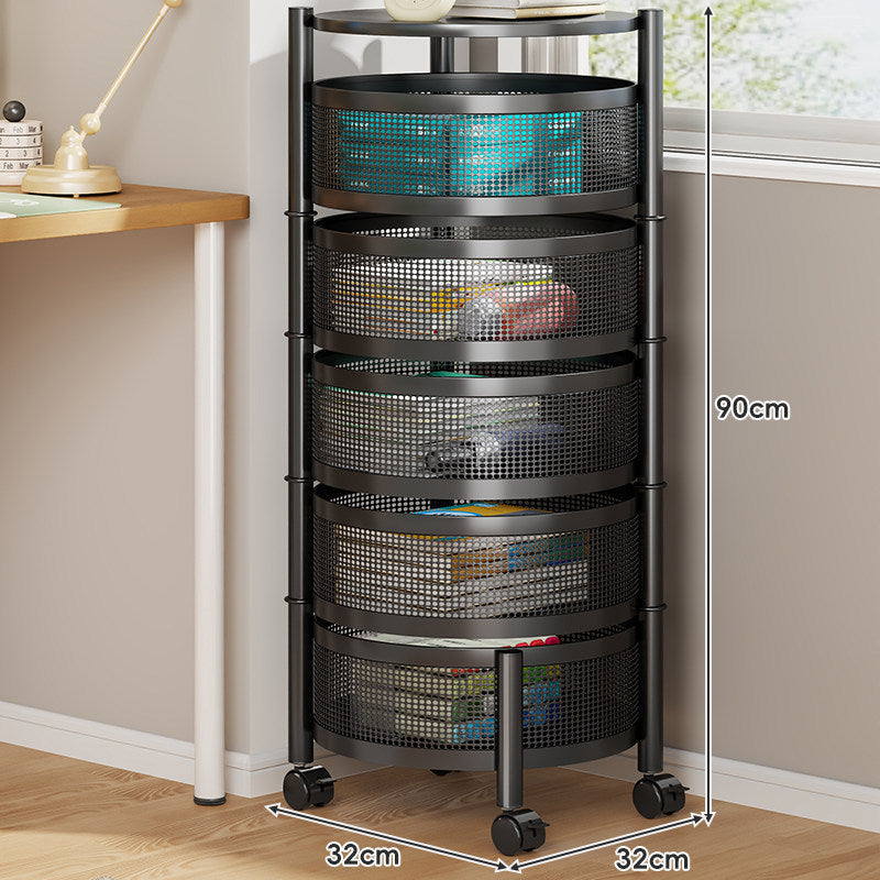 Compact Rolling Mesh Multi-Tier Corner Storage Cart — product view 6