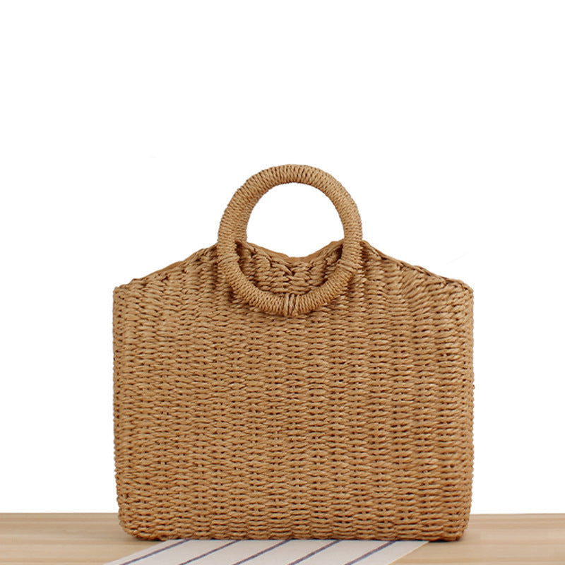 Braided beach bag with round handles LoungeYard — product view 6