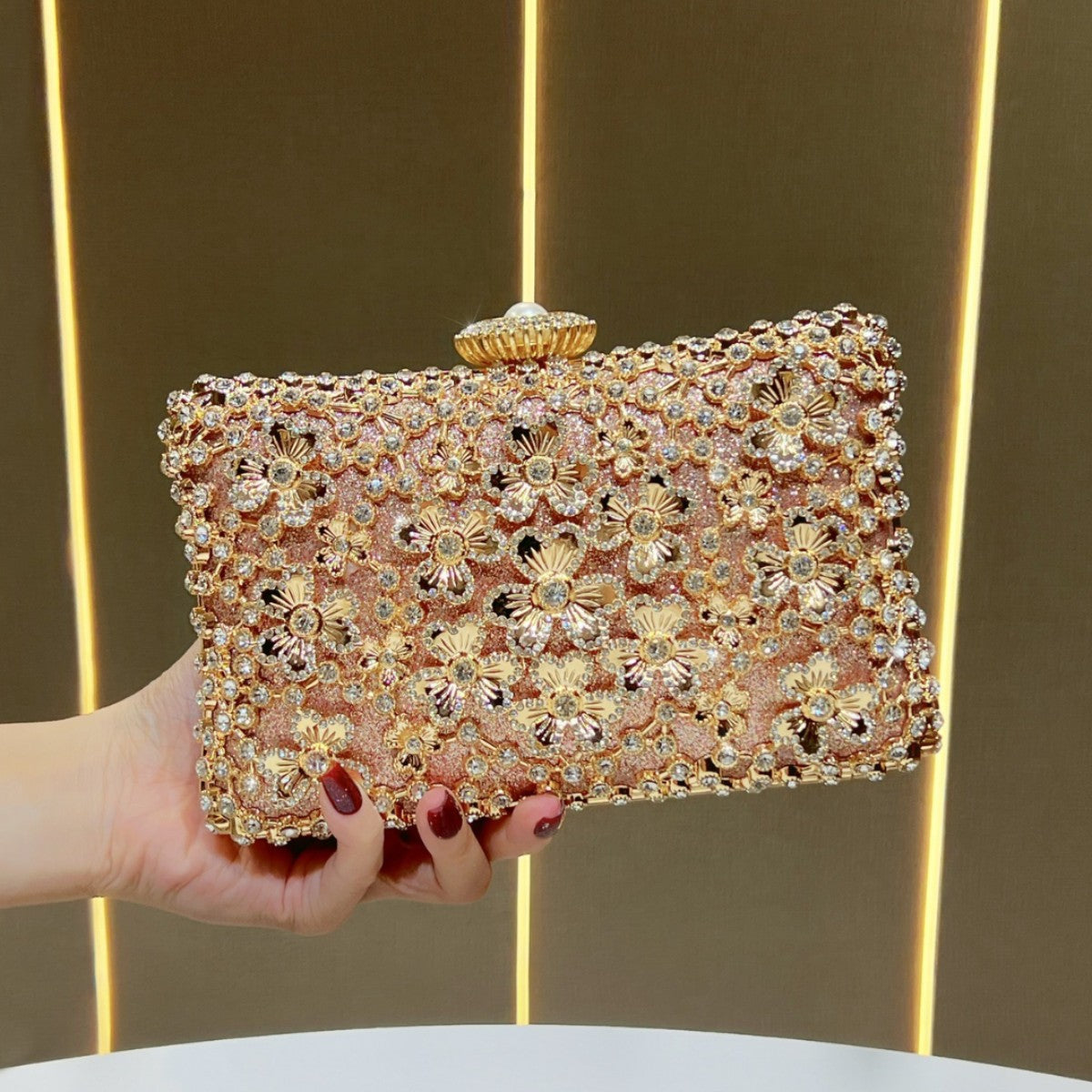 Floral Appliqué Evening Clutch — product view 6