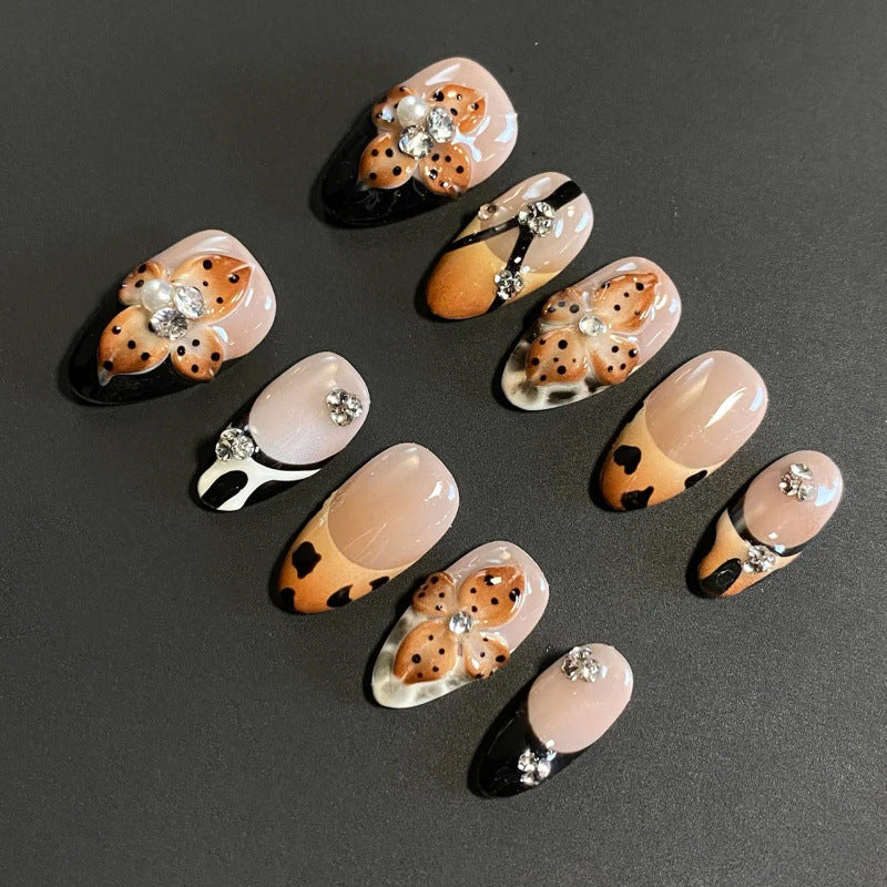 Decorative Floral Acrylic Press-On Nail Set — product view 1