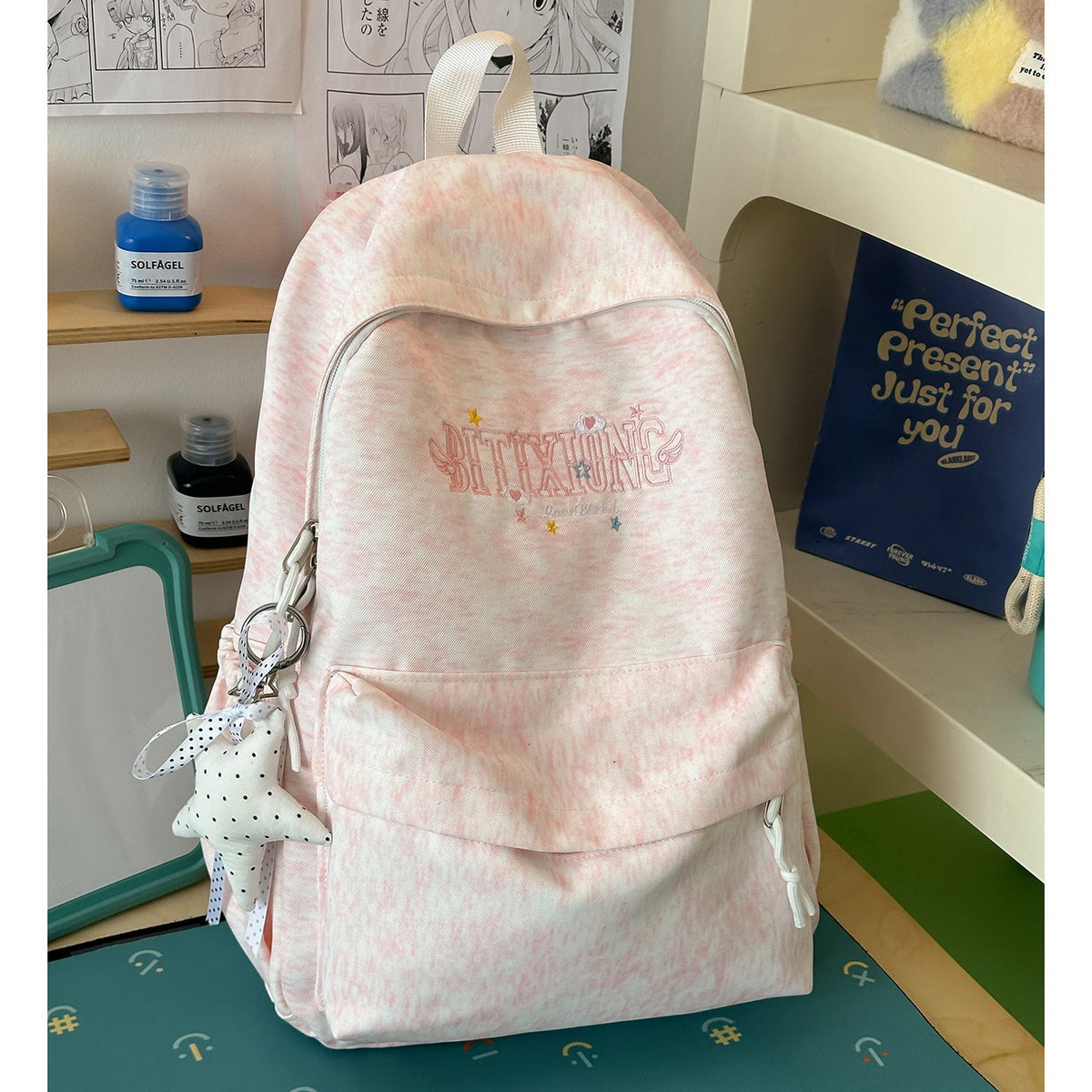 Casual Canvas Backpack with Keychain LoungeYard — product view 7