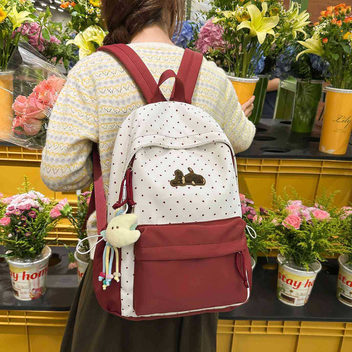 Playful Polka Dot Animated Backpack LoungeYard — product view 3
