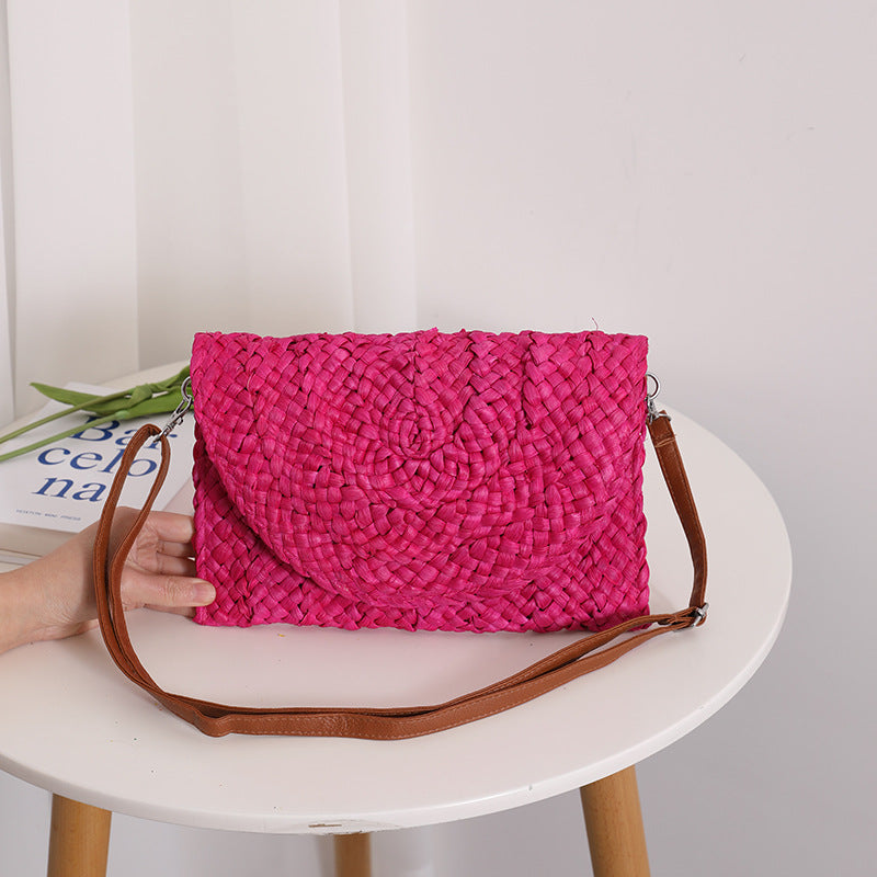 Handcrafted basket bag in elegant wave pattern LoungeYard — product view 2