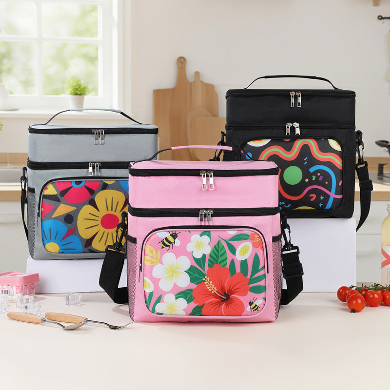 Stylish Floral Insulated Lunch Bag — product view 3