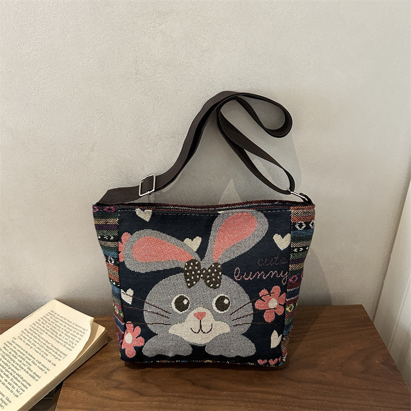 Artistic Elephant Embroidered Crossbody Bag — product view 3
