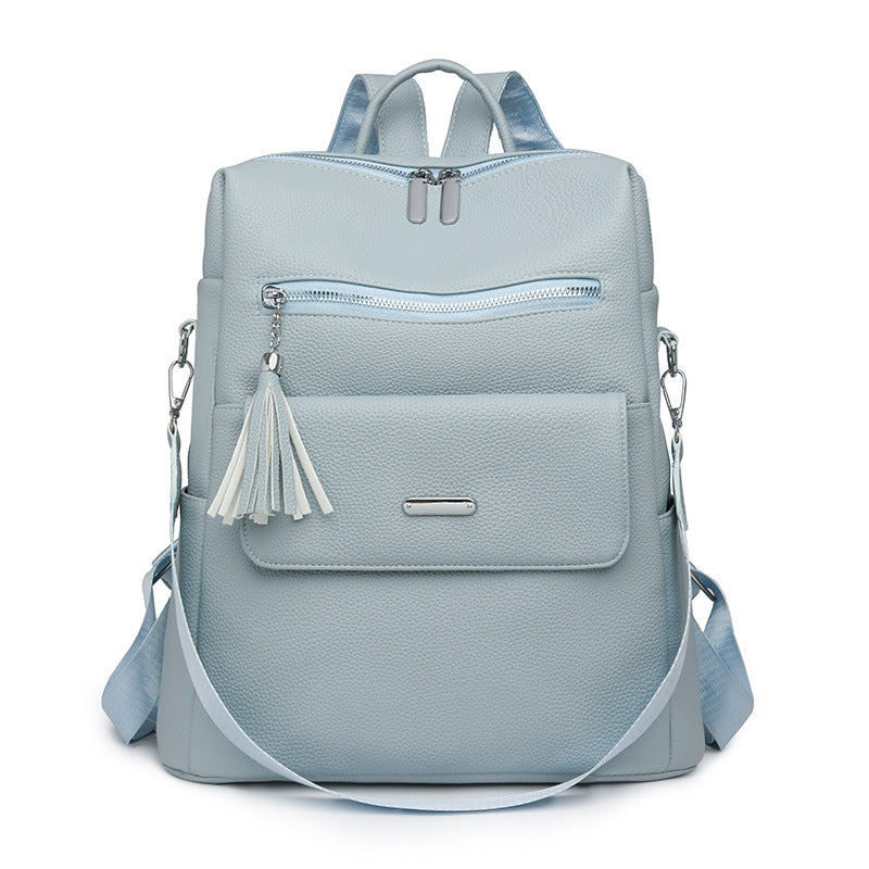 Stylish Multi-Pocket Leather Backpack LoungeYard 1788673935 — product view 7