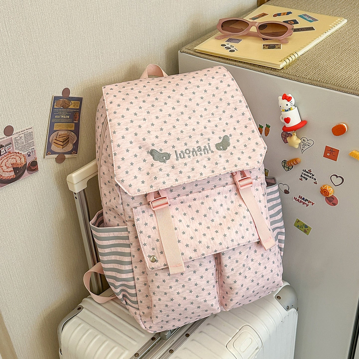 Charming Star-Embellished Casual Backpack LoungeYard — product view 7