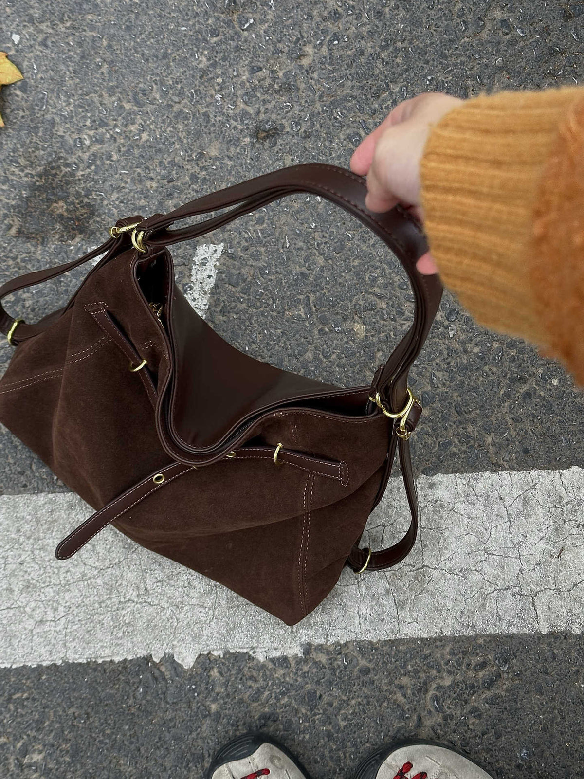 Elegant Suede Shoulder Bag LoungeYard — product view 6