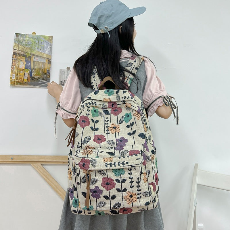 Floral Print Backpack LoungeYard — product view 2