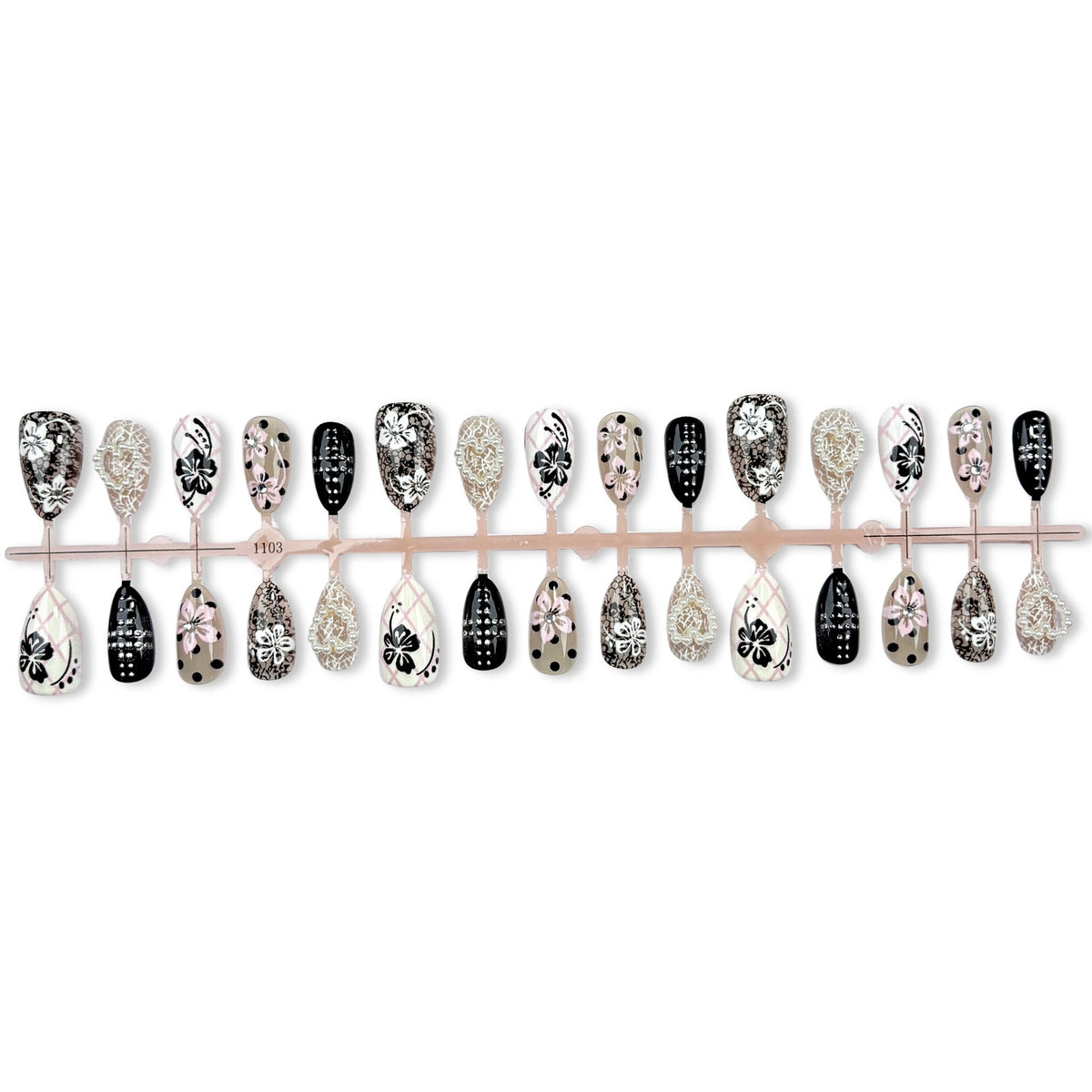 Artistic Floral-Designed Press-On Nail Set — product view 5