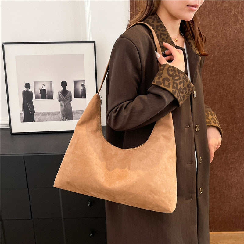 Suede Hobo Handbag — product view 6