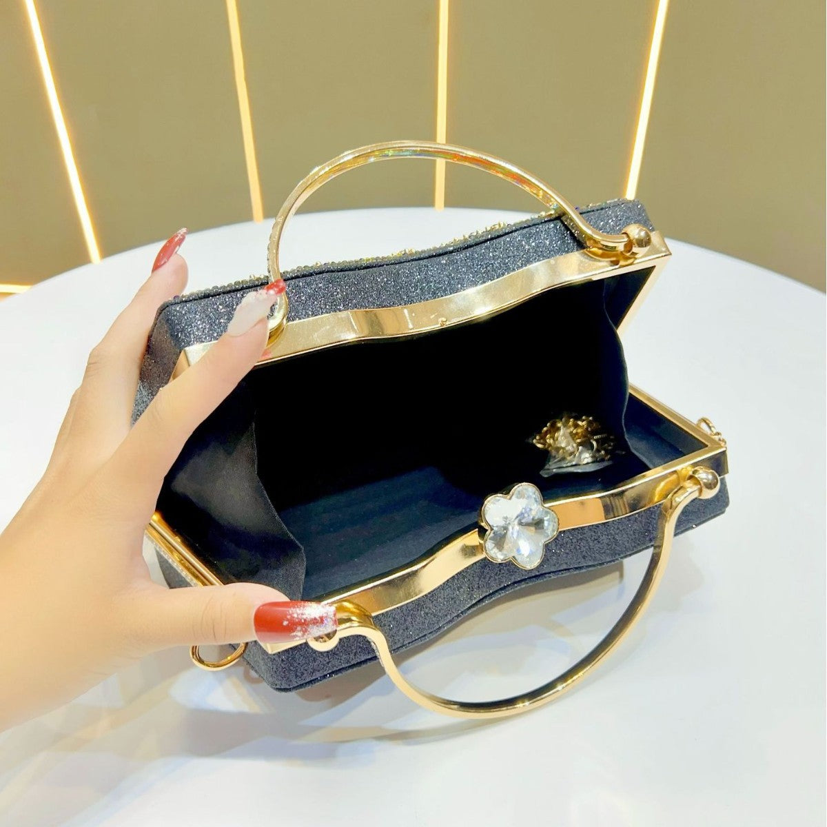 Decorative Rhinestone Evening Bag — product view 3
