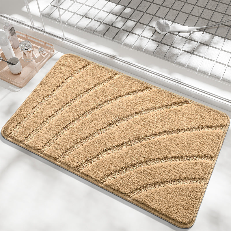 Plush Wave Pattern Bath Mat Bowlift — product view 6