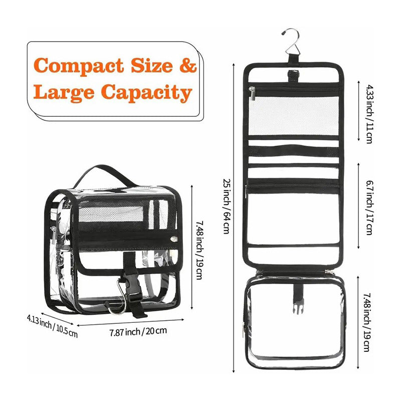 Cosmetic organizer with transparent design and practical hook LoungeYard — product view 4