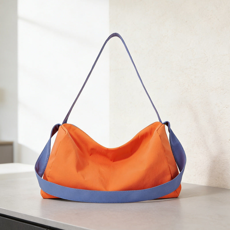 Lightweight Nylon Crescent Shoulder Bag with Wide Contrast Strap LoungeYard — product view 2