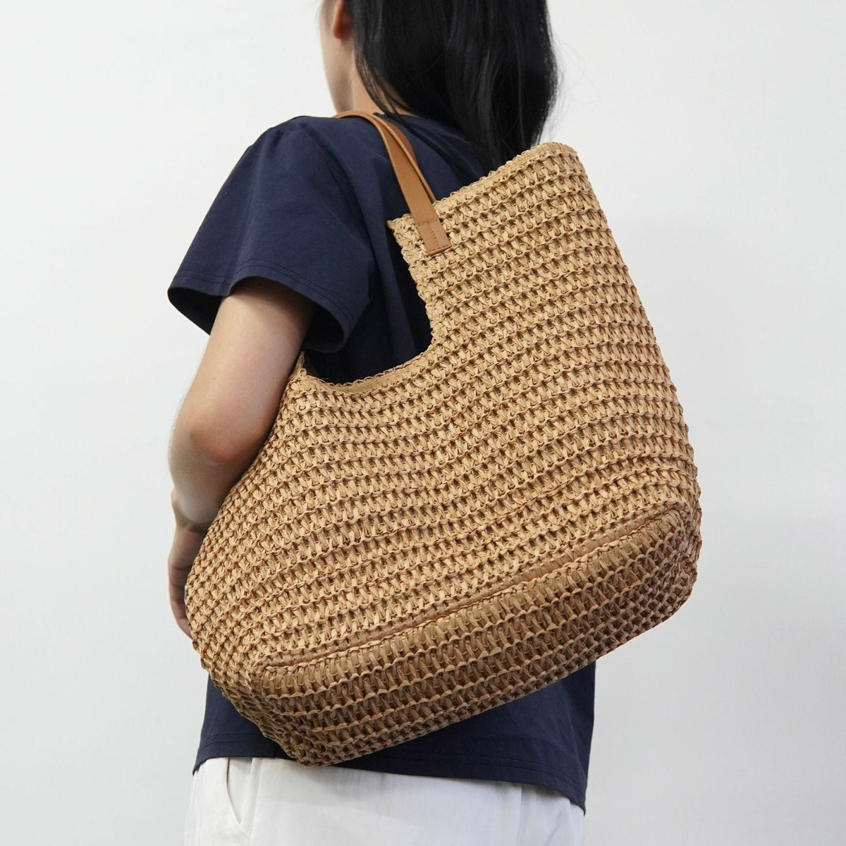Summery Tote Bag Made of Woven Material LoungeYard — product view 1