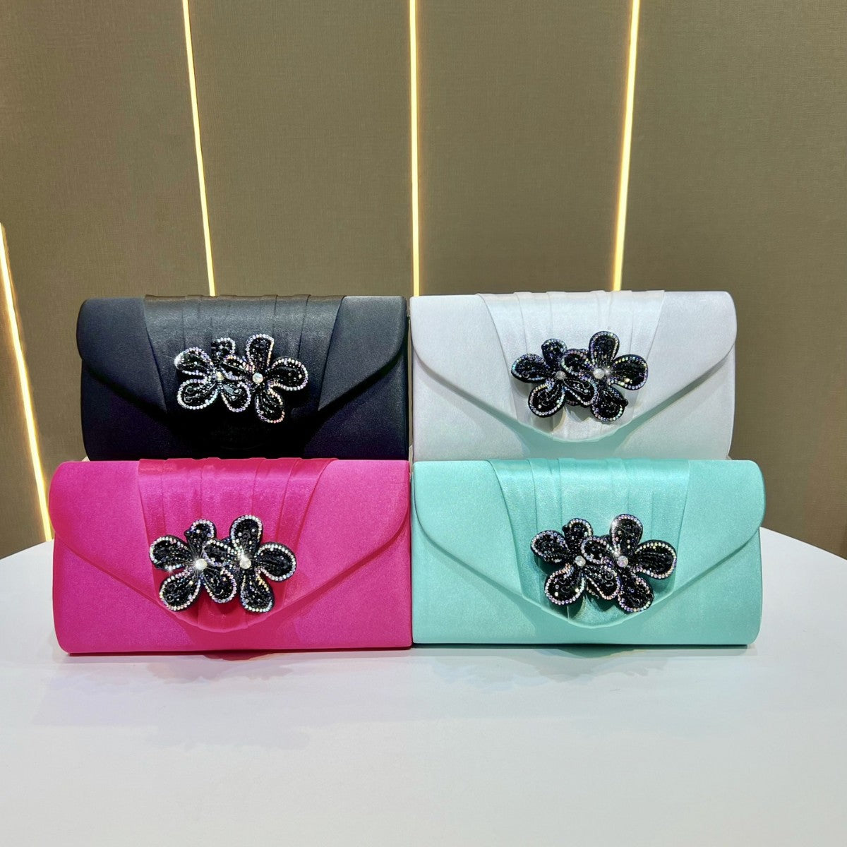Elegant Floral Embellished Clutch — product view 4
