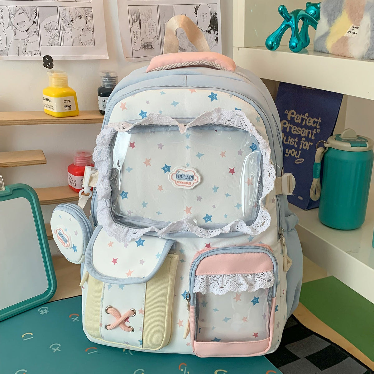 Whimsical Star-Embellished Cute Backpack LoungeYard — product view 6