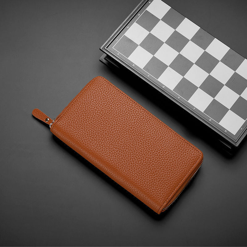 Textured Leather Zip-Around Wallet LoungeYard — product view 5