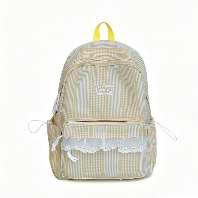 Cute Plaid Design Backpack LoungeYard — product view 5