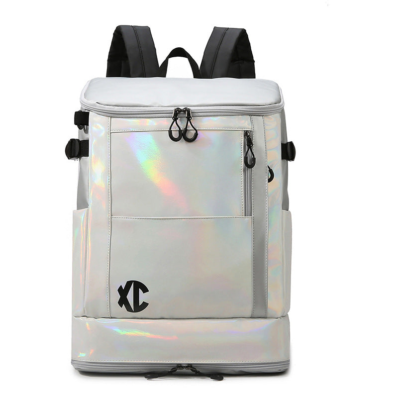 Fashionable Backpack With Holographic Surface LoungeYard — product view 6