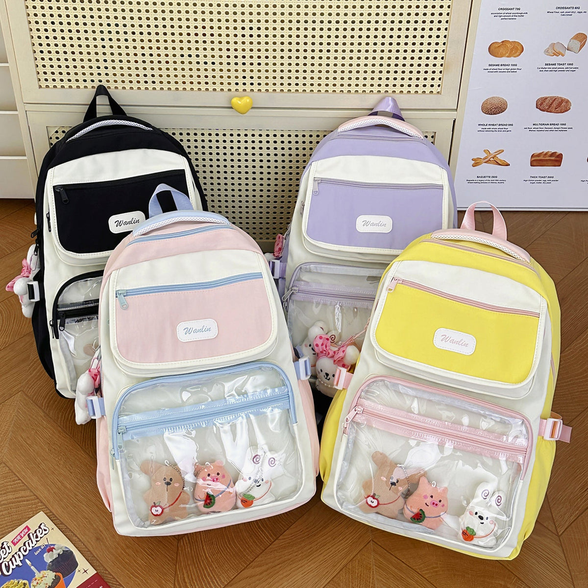 Multi-Pocket Transparent Backpack LoungeYard — product view 7
