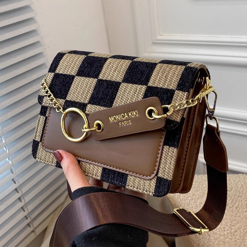 Stylish Checkered Crossbody Bag LoungeYard — product view 2