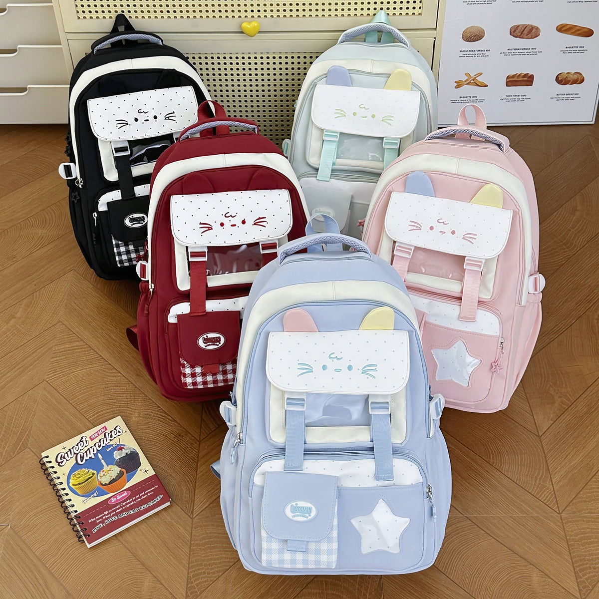 Cute Cat-Ear Themed Backpack LoungeYard — product view 4