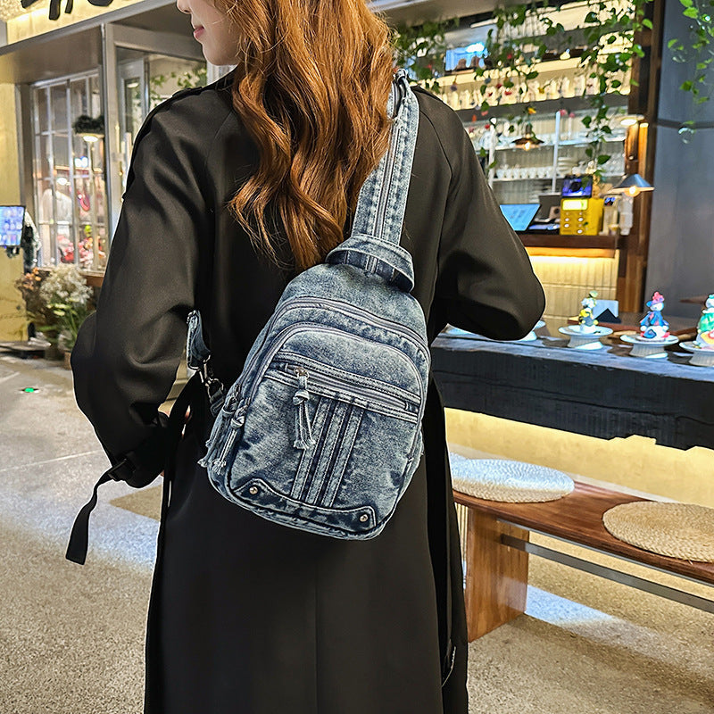 Multifunctional Denim Backpack LoungeYard — product view 1