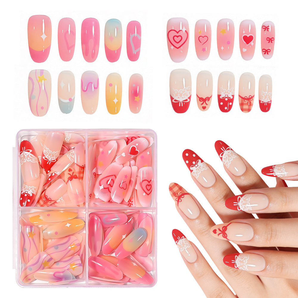 Heart-Themed Press-On Nail Art Set — product view 1