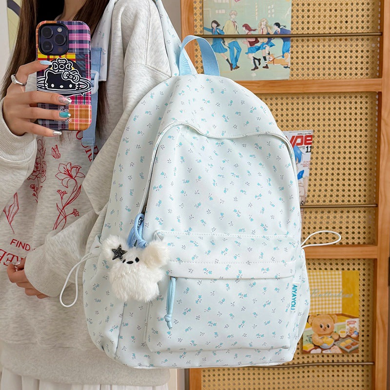 Floral-Print Casual Backpack LoungeYard — product view 3