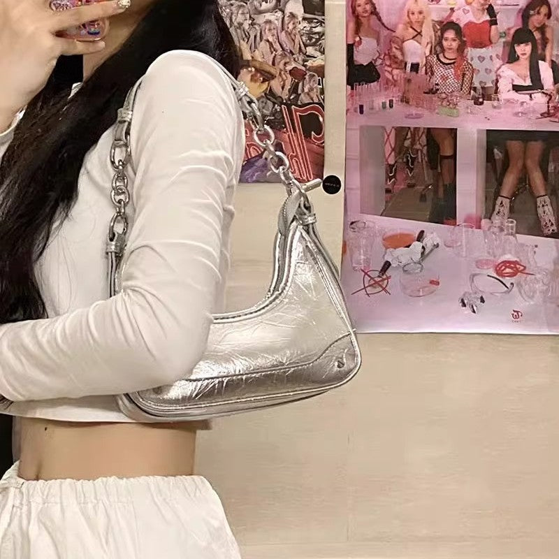 Chic Metallic Shoulder Bag LoungeYard — product view 3