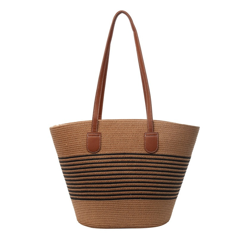 Spacious Woven Straw Tote — product view 2