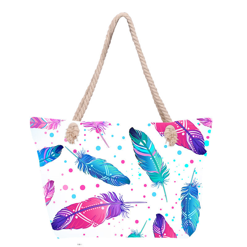 Beach bag with floral pattern LoungeYard — product view 1